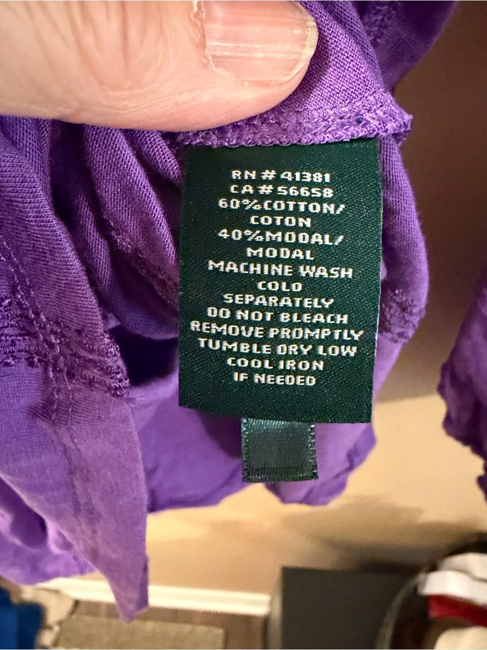 Lauren Ralph Lauren Purple Smocked Off-Shoulder Blouse size L - Picture 4 of 4